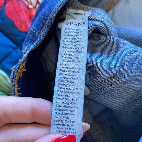 SPANX Ankle Skinny Jeans Blue Wash Size Medium 20342R Shaping - Picture 7 of 8